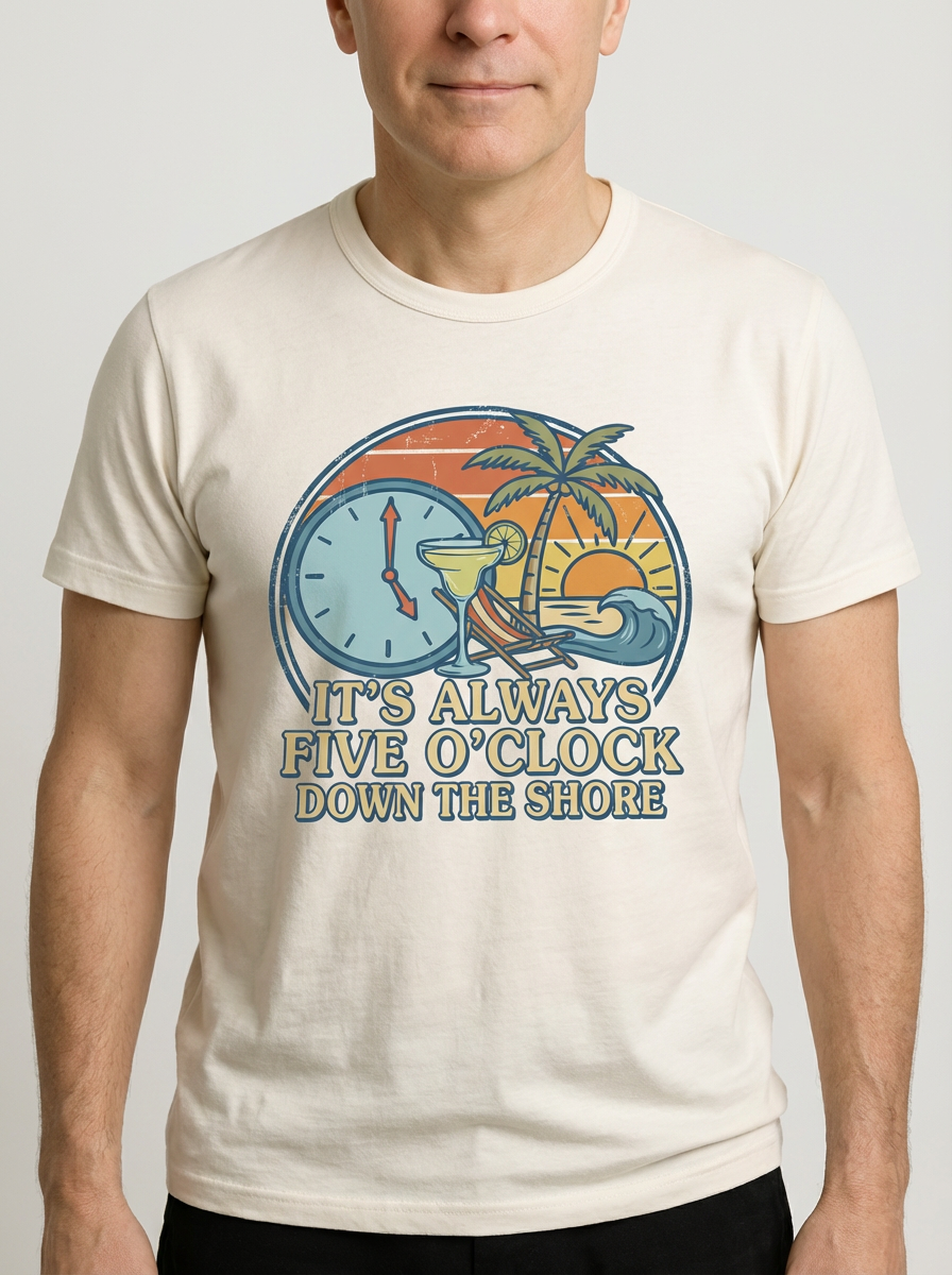 It's Always Five O'Clock Down The Shore T-Shirt