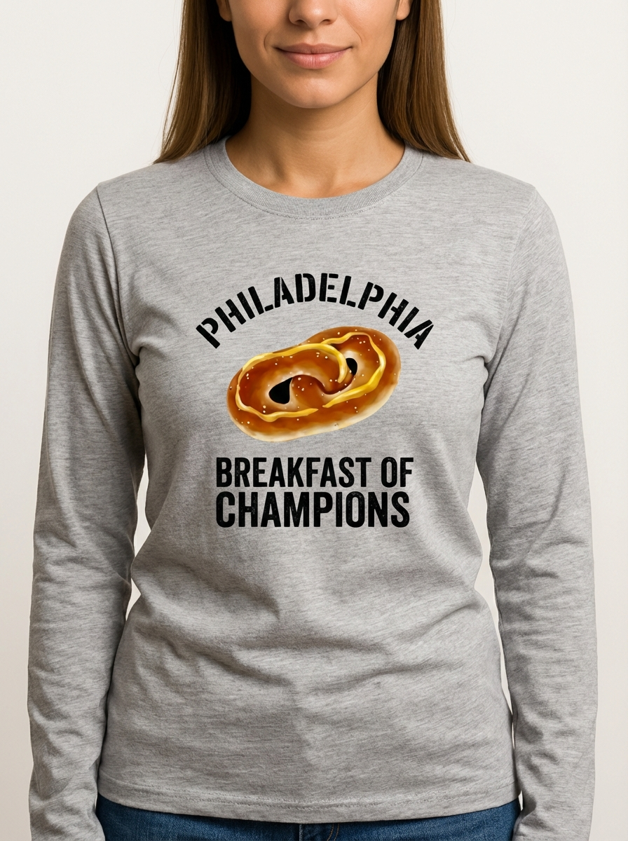 Philly Soft Pretzel "Breakfast of Champions" long sleeve Tee