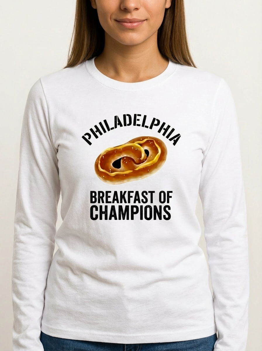 Philly Soft Pretzel "Breakfast of Champions" long sleeve Tee
